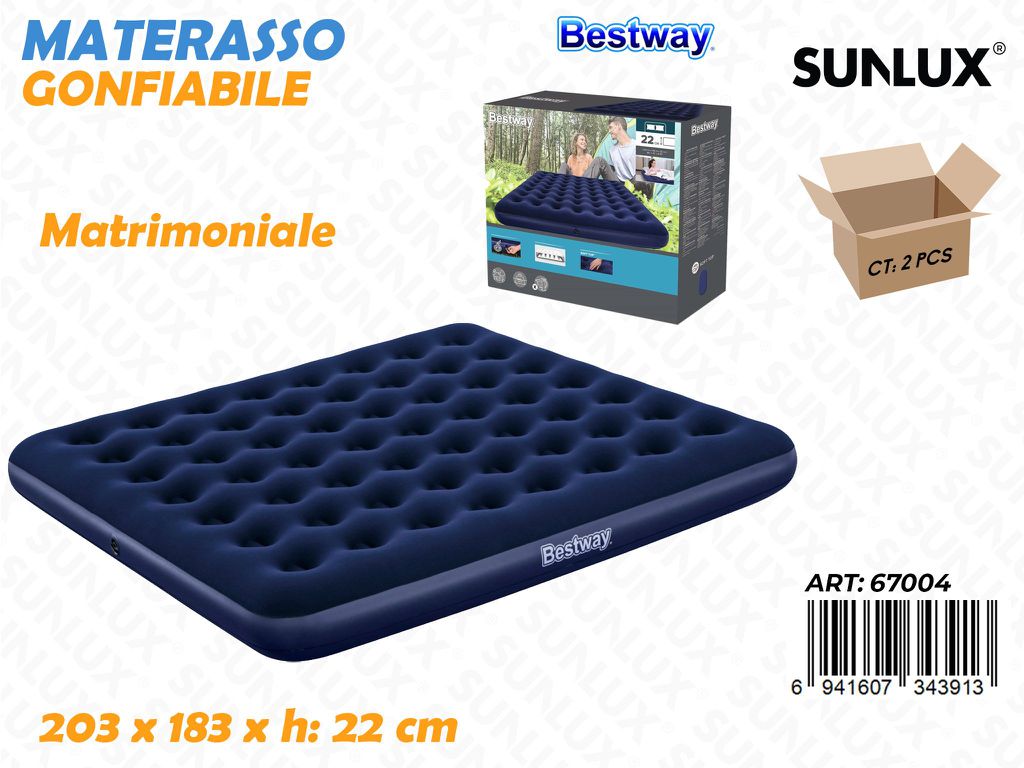 Letto Gonfiabile c/ Velluto Matrimoniale 203*183*22CM