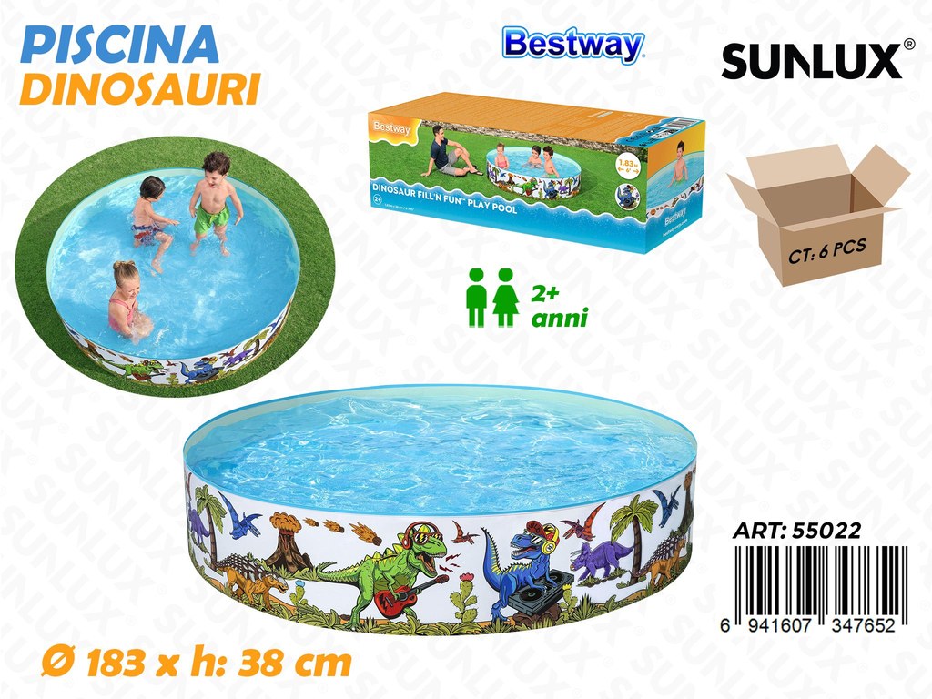 Piscina Dinosauri D.183*38CM / Pz da 2