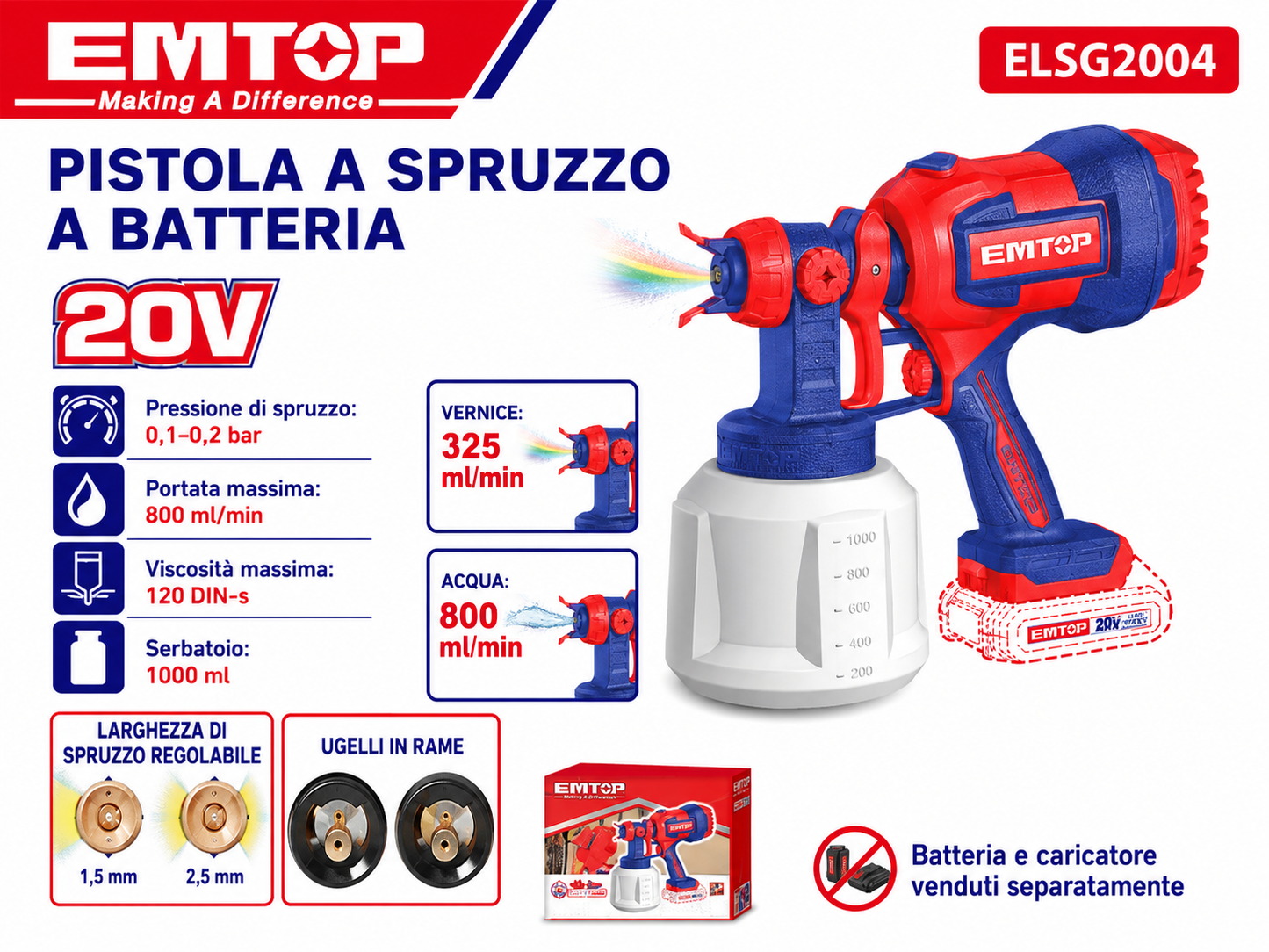 Pistola Spray Senza Fili P20s