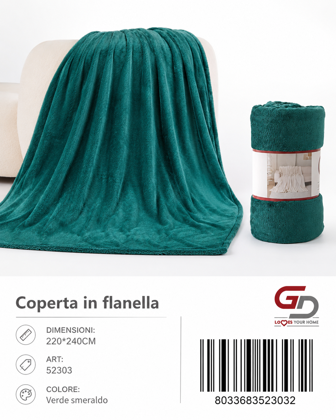 Plaid Coperta Singola 220*240Cm