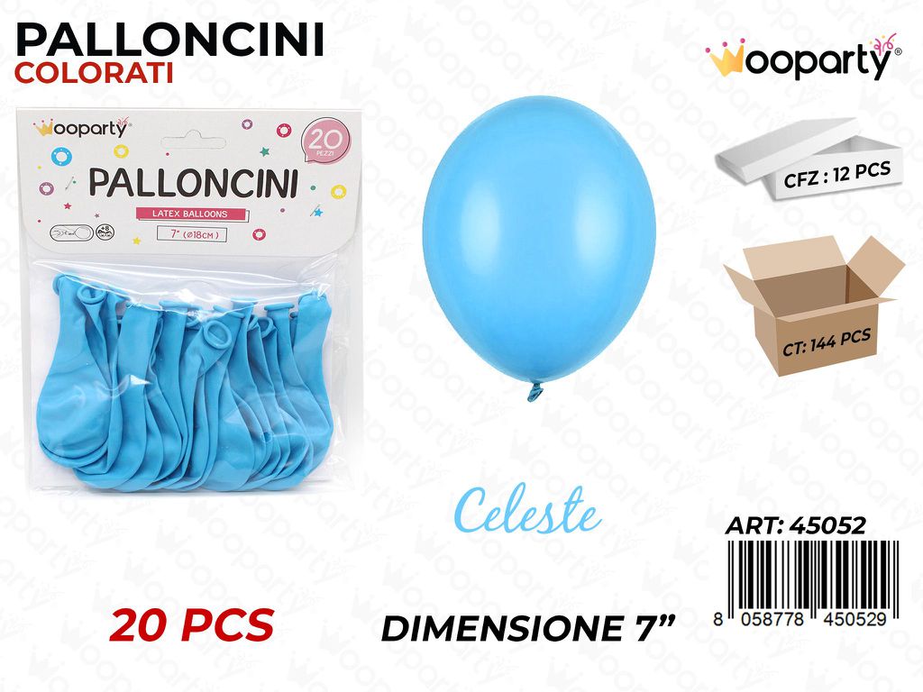 Palloncini Celeste 7 20PCS