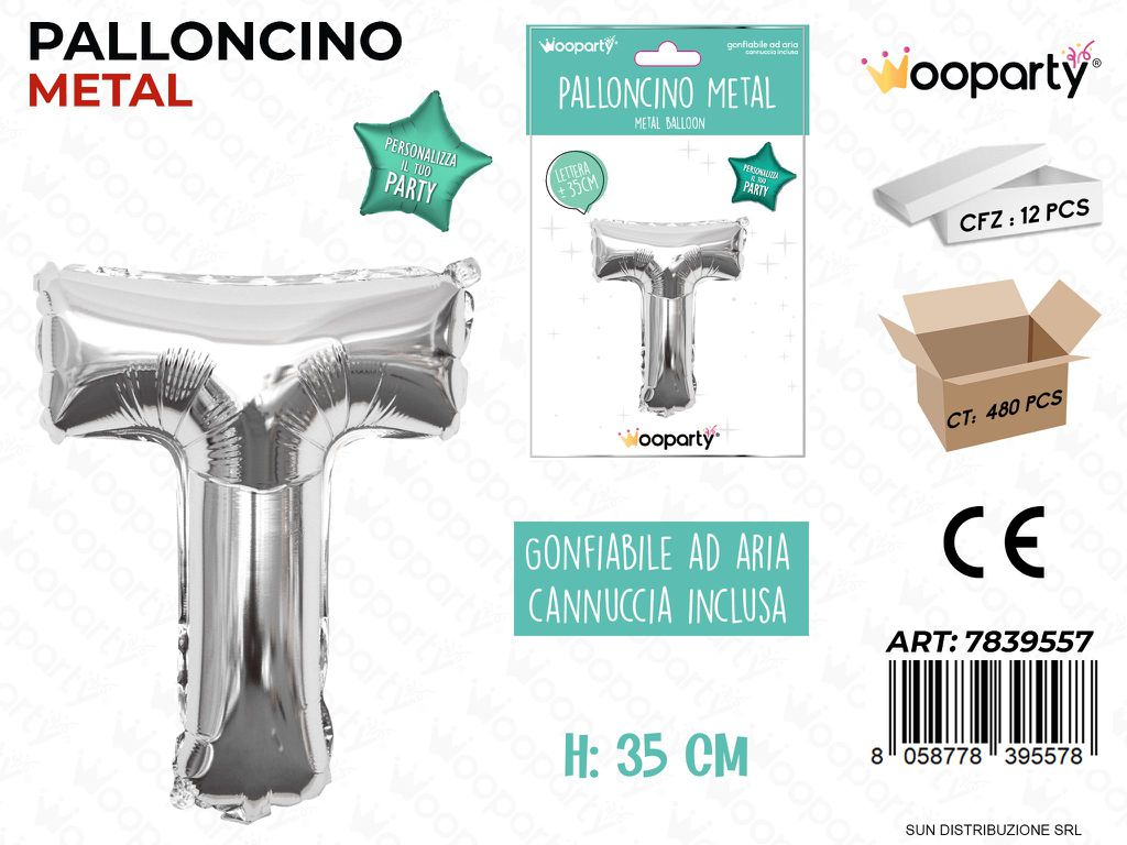 Palloncino Argento Metal 35CM L. T