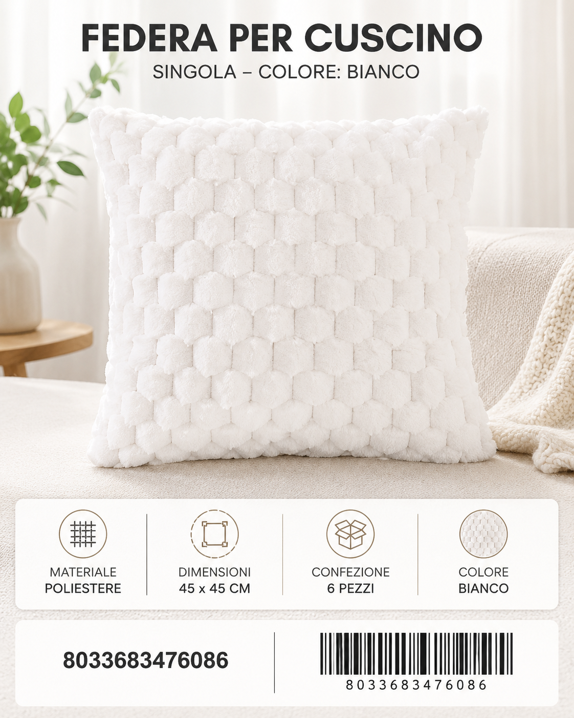 Federa Per Cuscino 45*45Cm