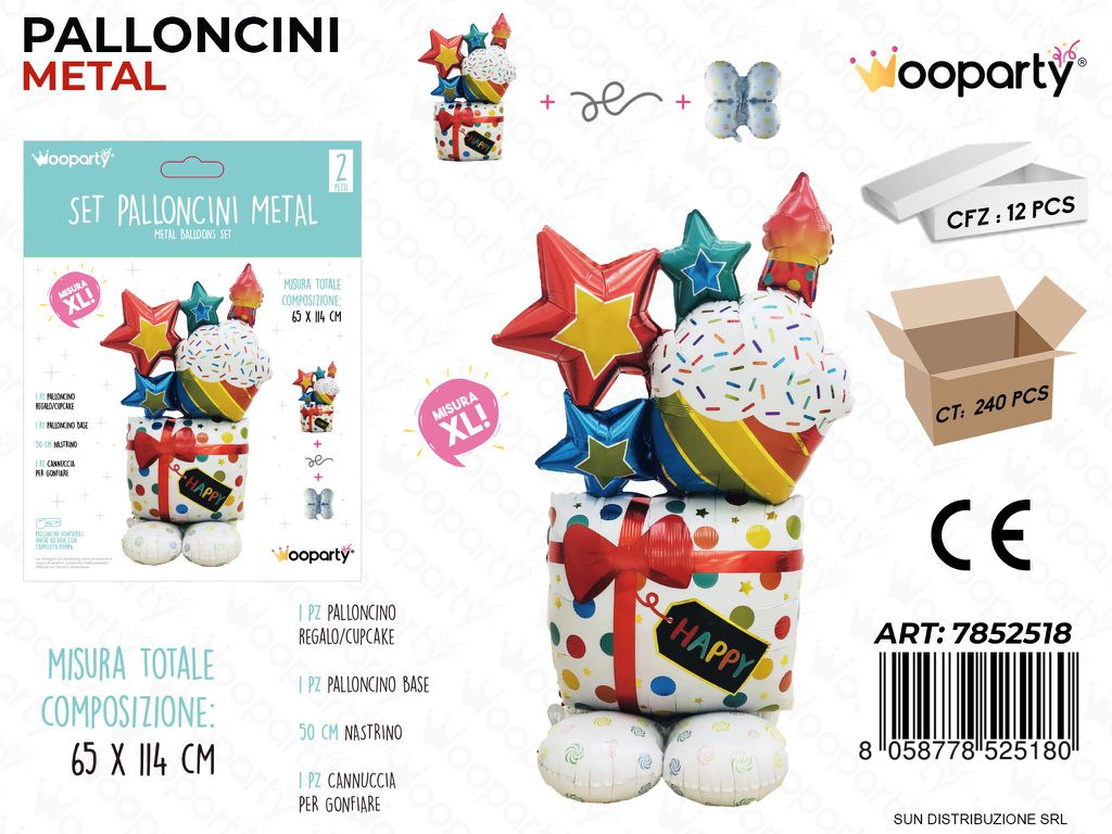 Set Palloncini Birthday 2PCS Ass. 65*114CM