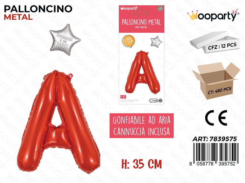 Palloncino Rosso Metal 35CM L. A