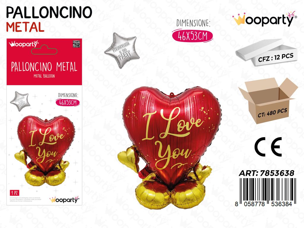 Wooparty Palloncino Metal Love U 46*53CM