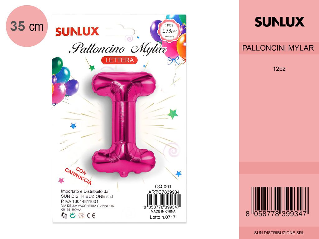 Palloncino Mylar Fucsia Lettera i