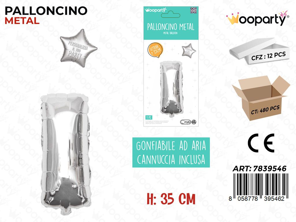 Palloncino Argento Metal 35CM L. i