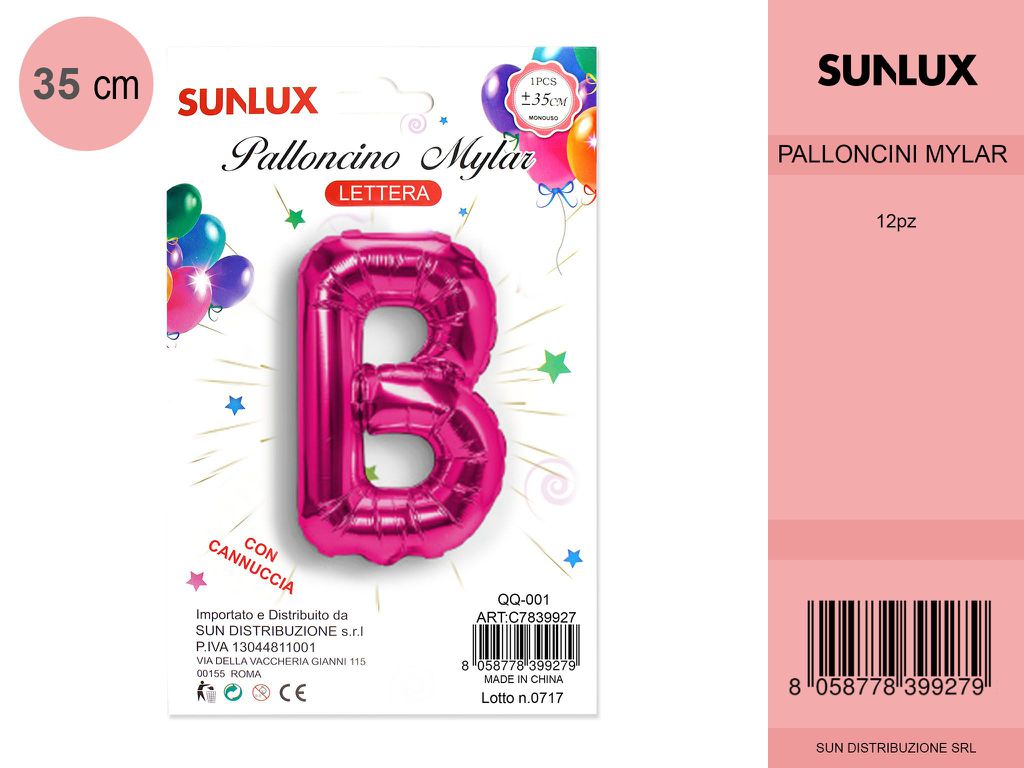 Palloncino Mylar Fucsia Lettera B