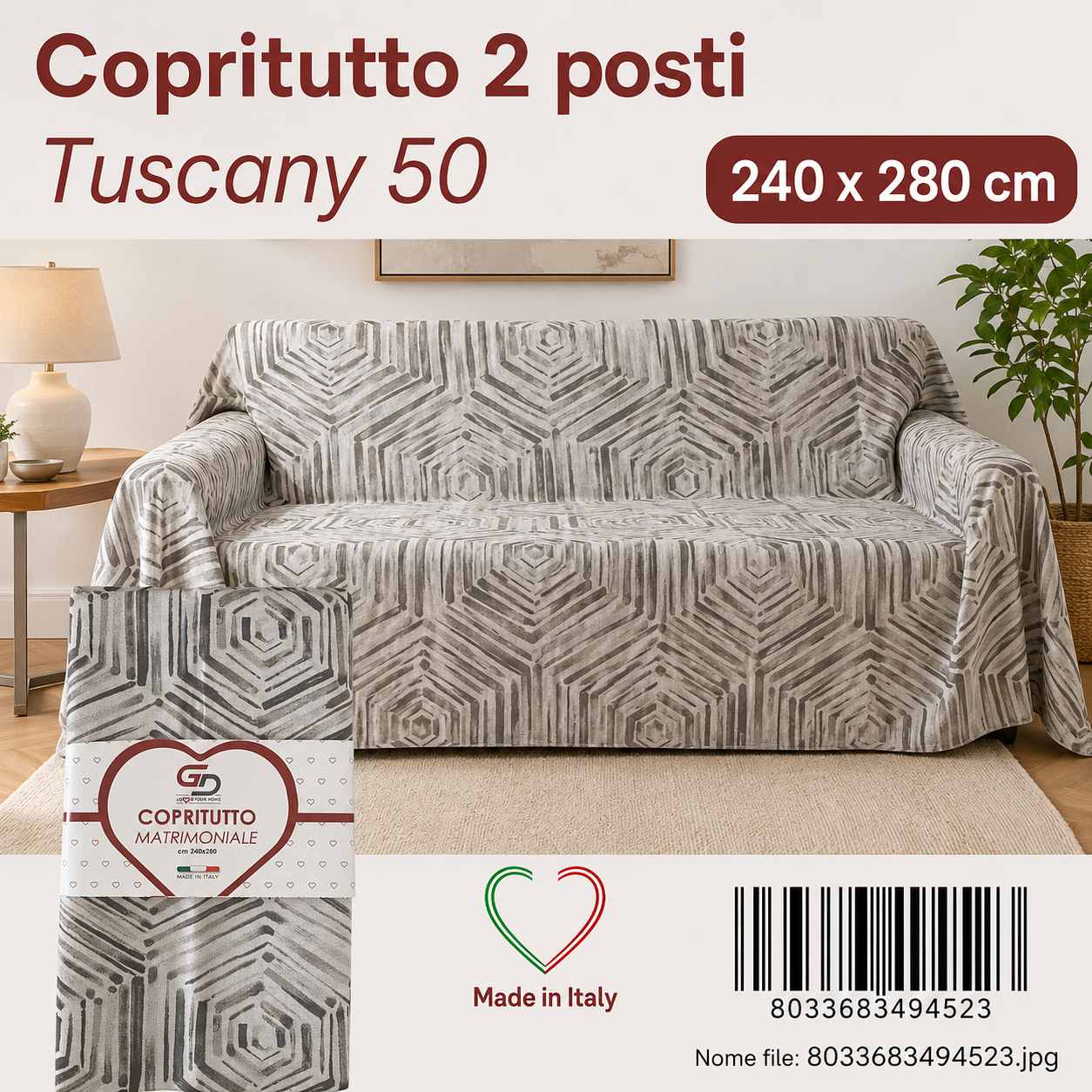 Copritutto 2P Stp 240 X 280 Cm Tuscany 50 Copritutto
