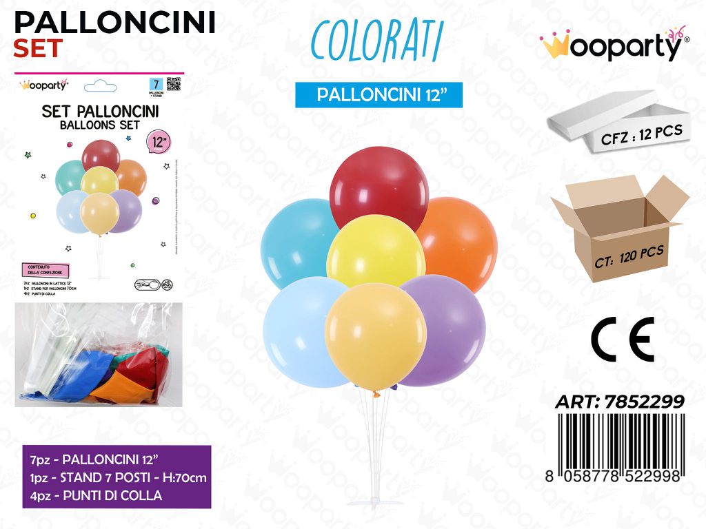 Set Pallon. c/ Stand Col. Ass 7PCS