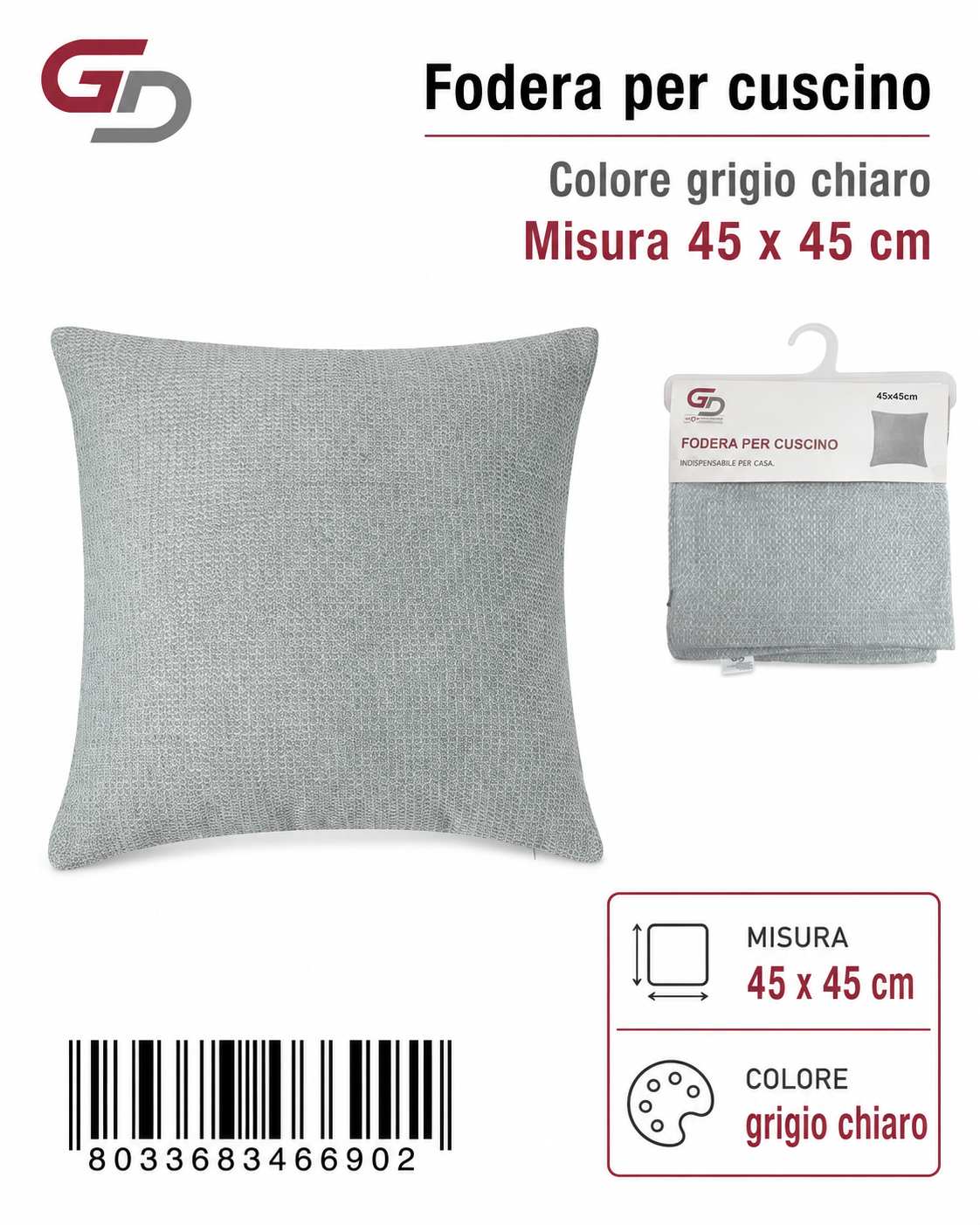 Federa Per Cuscino Animelle 45*45Cm