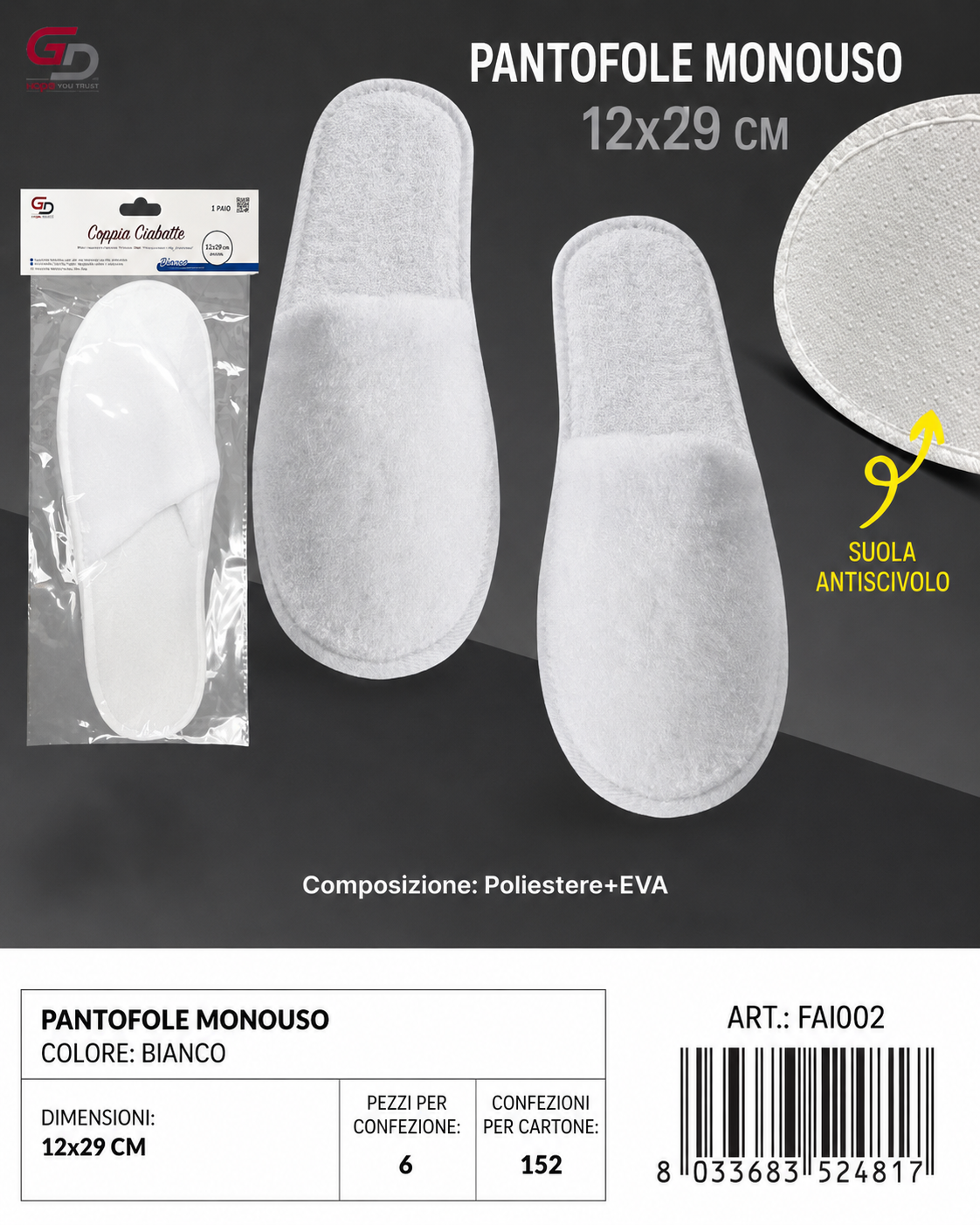 Ciabatte Monouso 29*12Cm