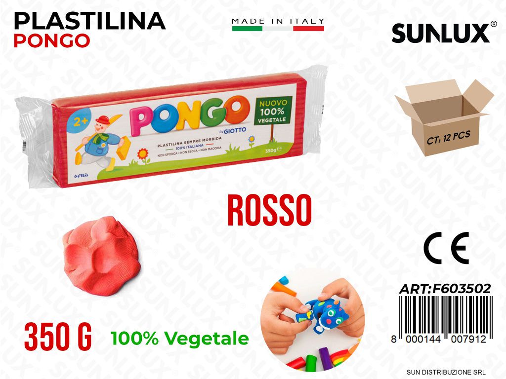 Giotto Plastilina Pongo Rosso 350G
