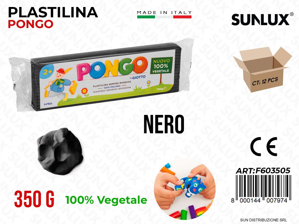 Giotto Plastilina Pongo Nero 350G