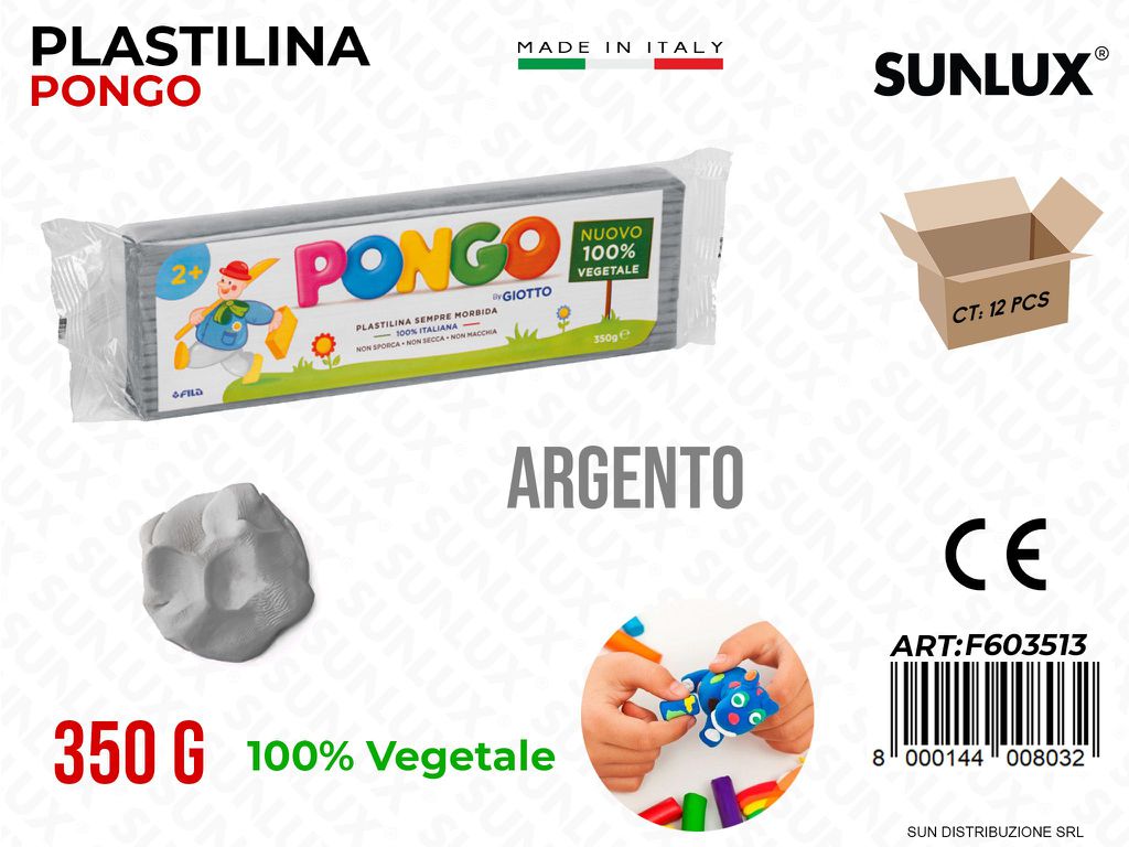 Giotto Plastilina Pongo Argento 350G