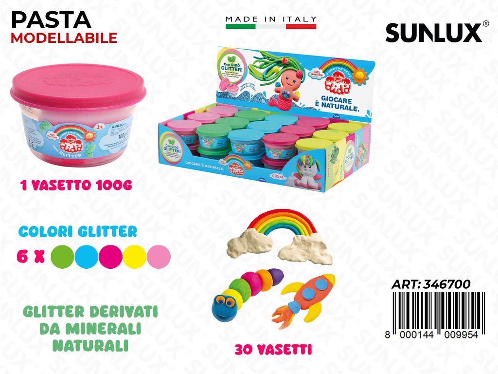 Esp. Pasta Mod. Dido Glitter 100GR Col. Ass