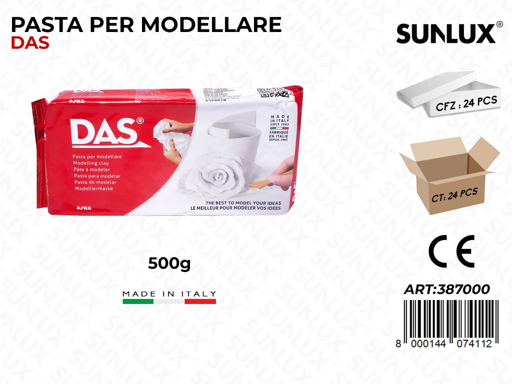 Das Pasta Modellabile Bianco 500GR