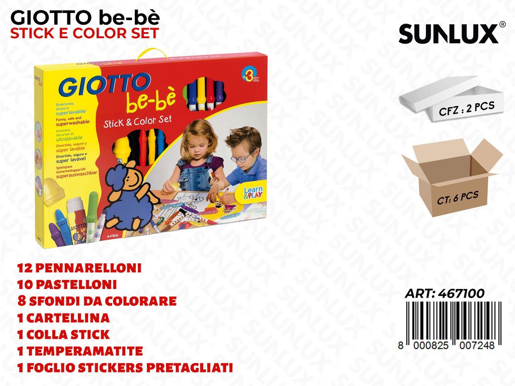 Giotto Bebe Stick Color Set da 2