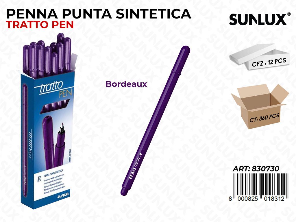 Tratto Pen Metal Bordeaux Punta F/ Pz da 12