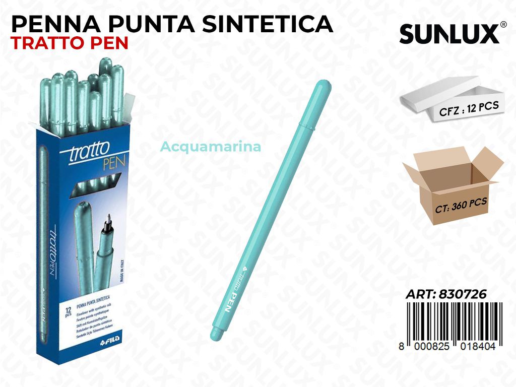 Tratto Pen Metal Acquamarina Punta F