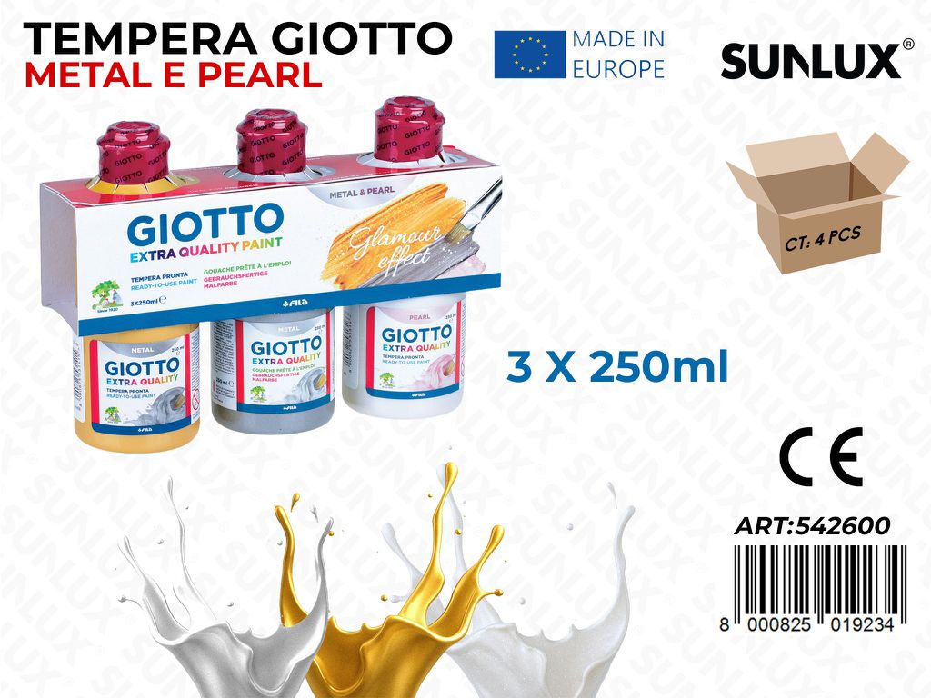 Giotto Tempera Metal Pearl 250ML 3PCS