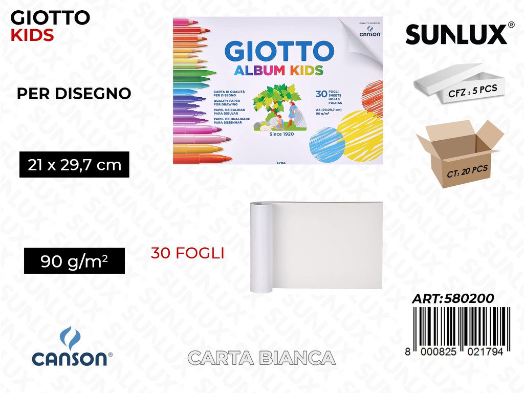 Giotto Album Disegno Kids A4 30FF 90G
