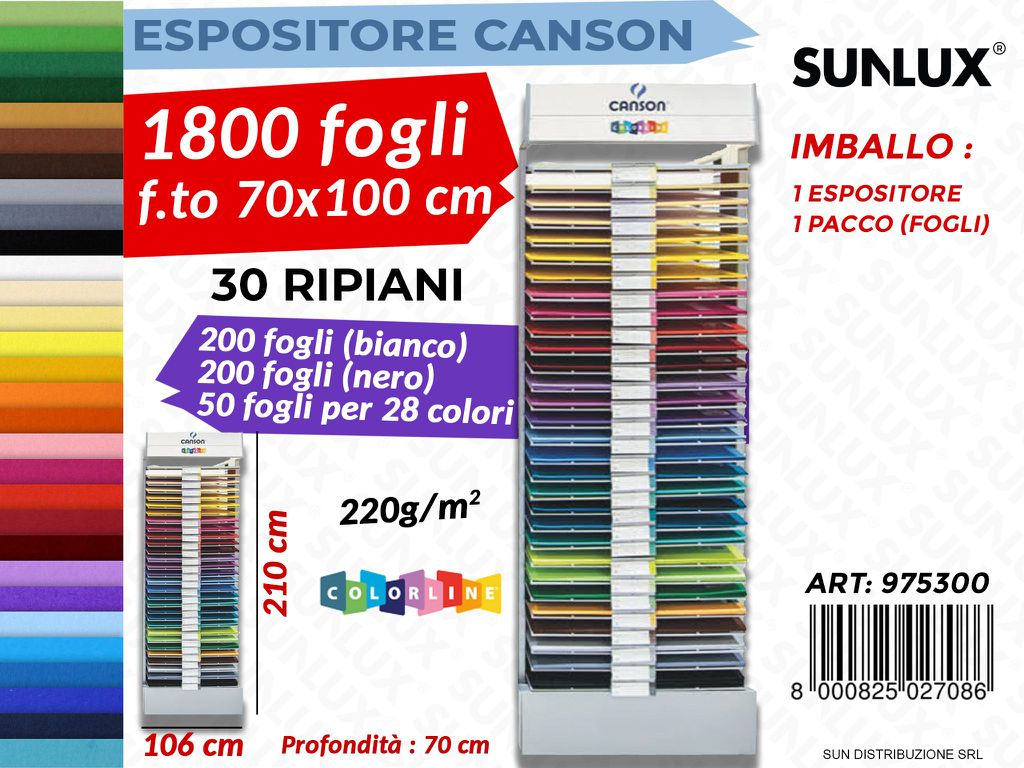 Esp. Colorine Canson F.to 70*100CM 1800FF 220GR