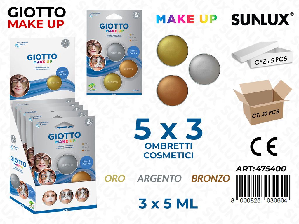 Giotto Make Up Ombretti Col. Metal 3PCS