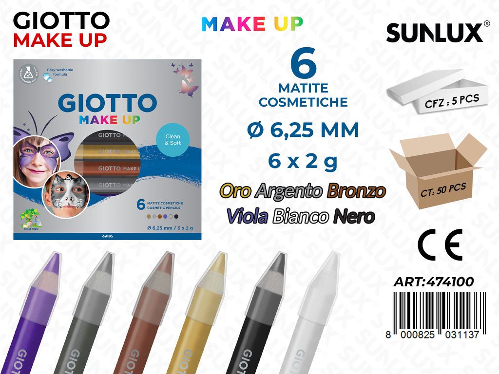 Giotto Make Up Matite Col. Metal 6PCS