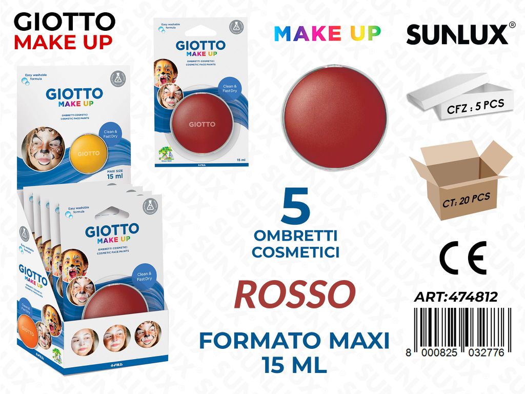 Giotto Make Up Ombretto Maxi Rosso 15ML