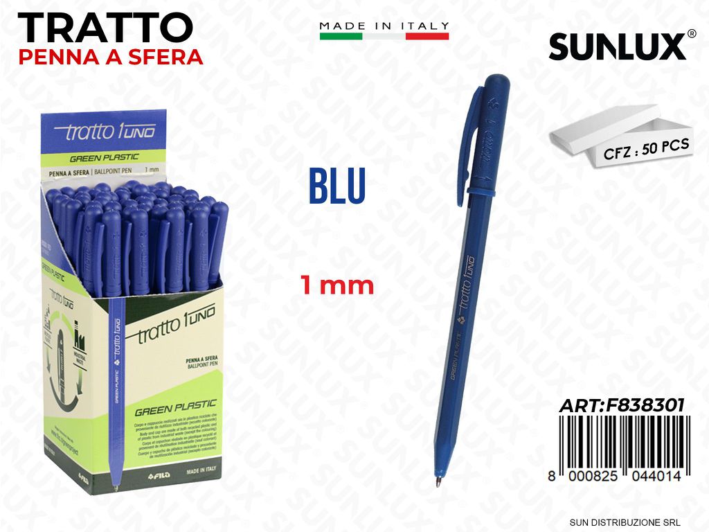 Tratto uno Penna a Sfera Blu 1MM