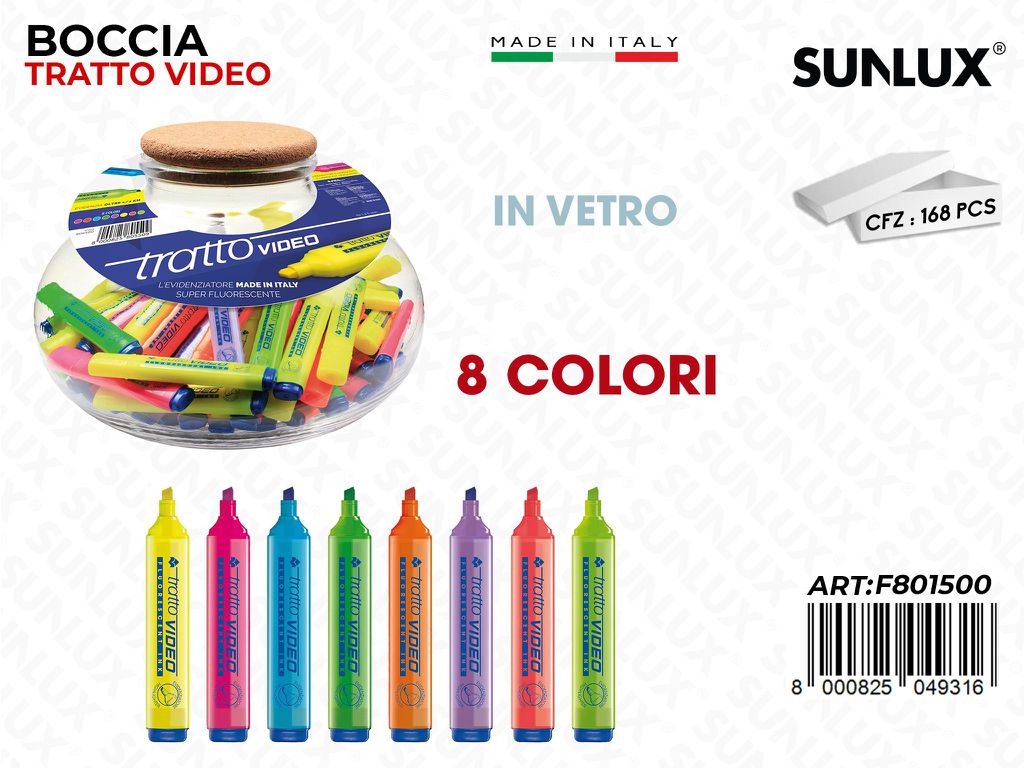 Boccia in Vetro Tratto Video 8COL.
