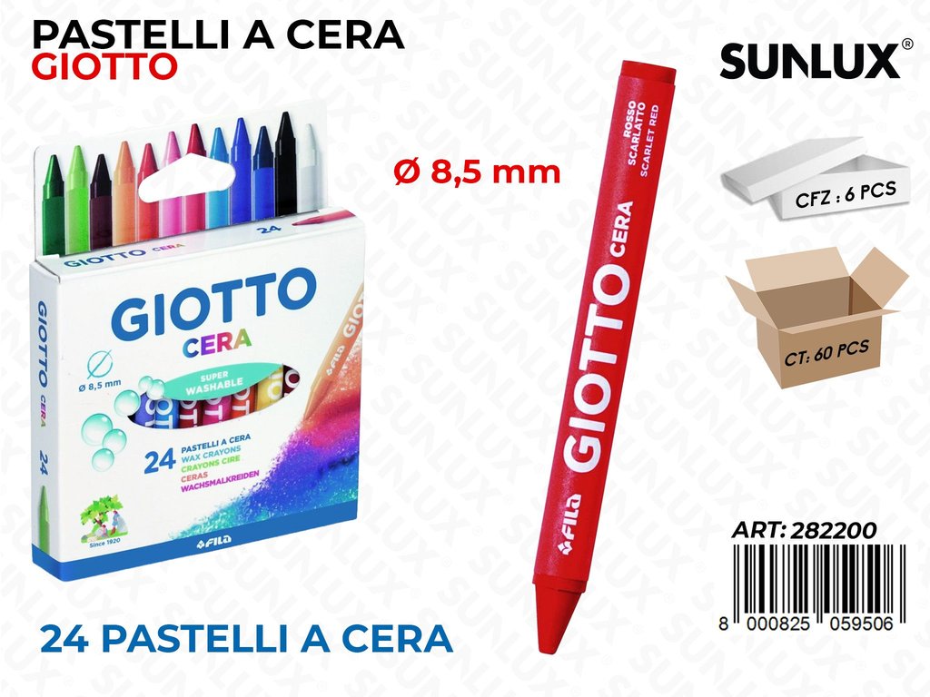 Ast. 24COL. Giotto Cera 8.5MM