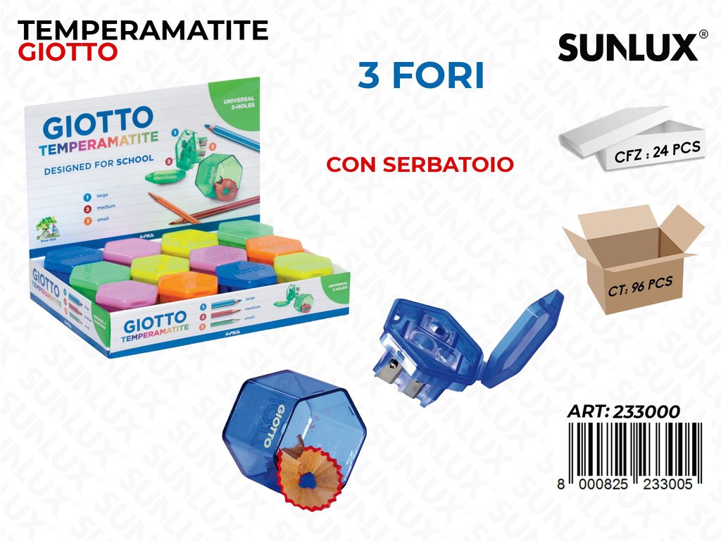 Temperamatite Giotto 3FORI Ass. 2X12