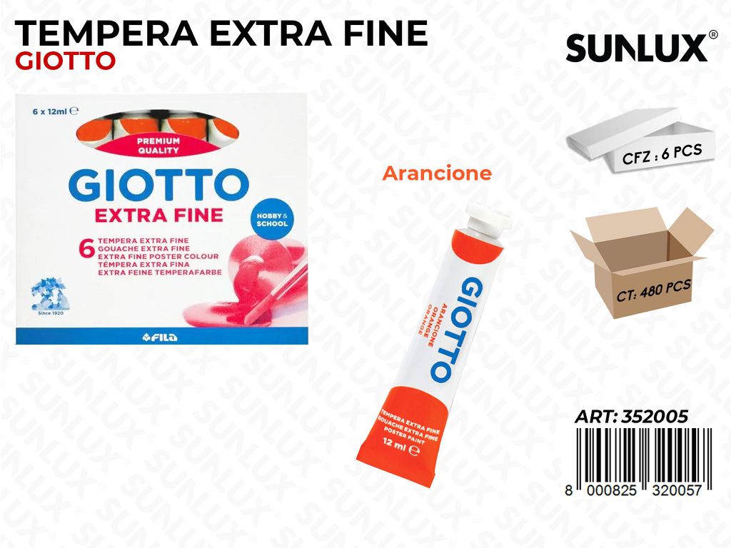Tubo Tempera Giotto 12ML Arancione