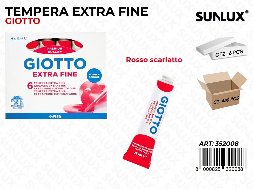 Tubo Tempera Giotto 12ML Rosso Scarlatto