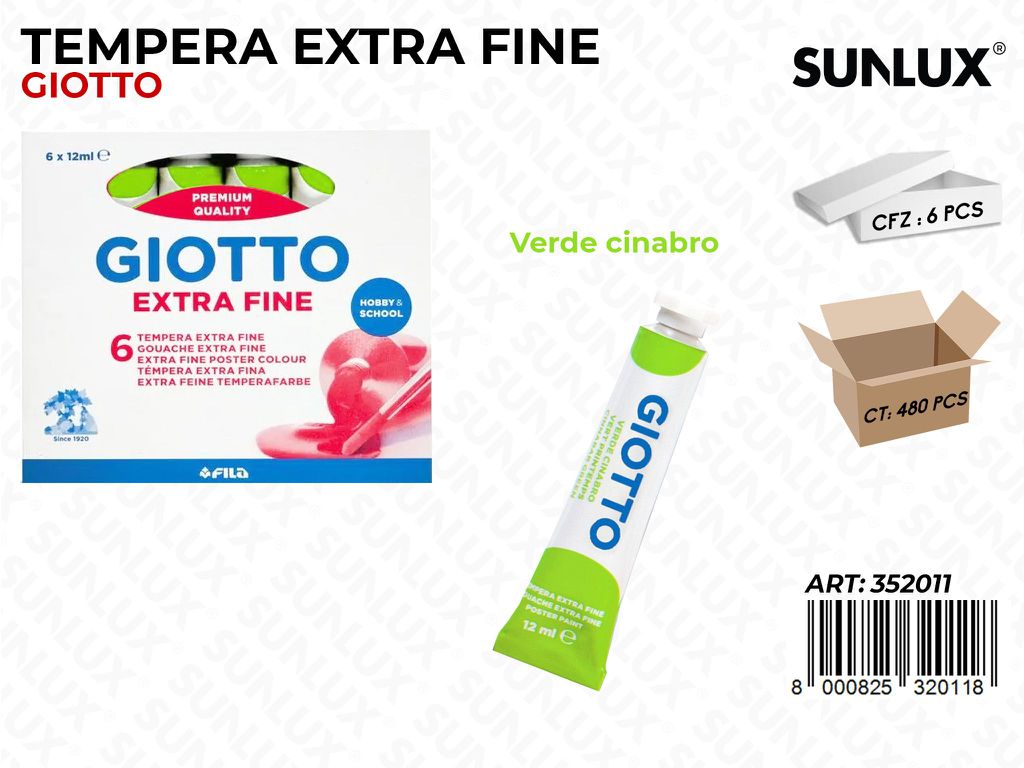 Tubo Tempera Giotto 12ML Verde Cinabro