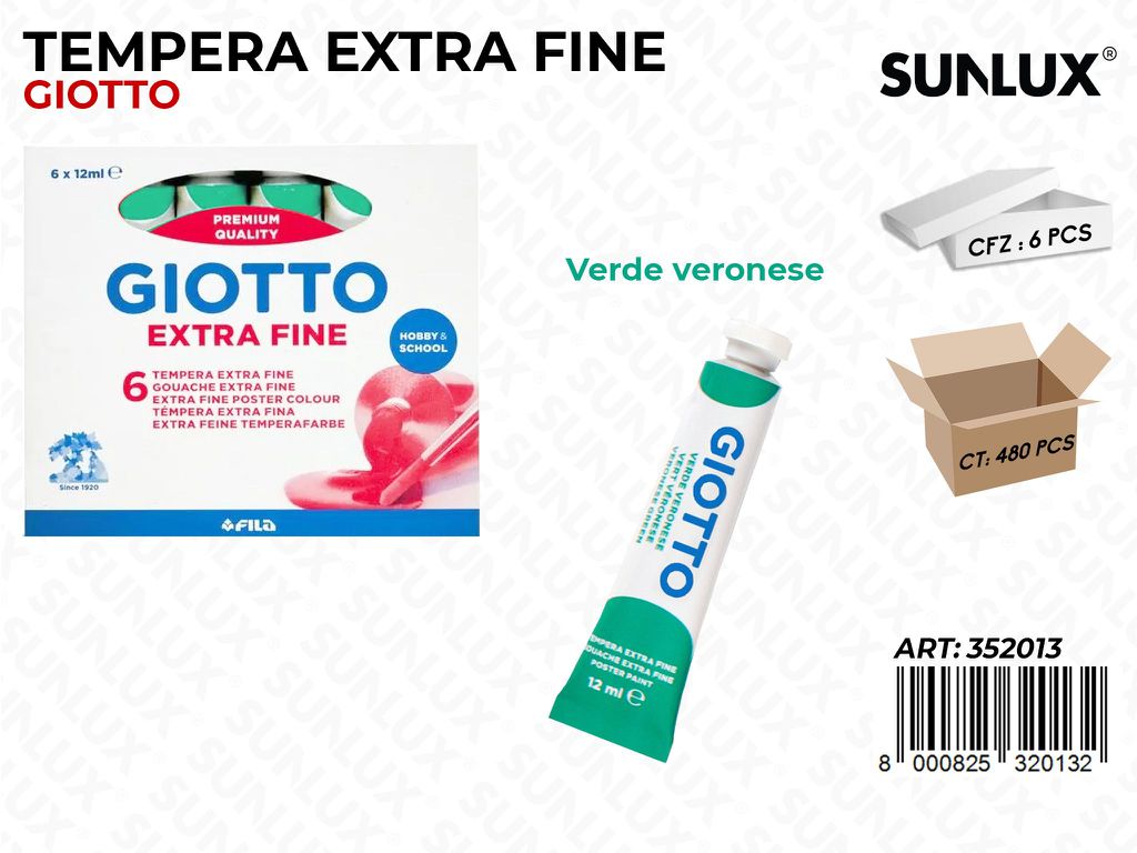 Tubo Tempera Giotto 12ML Verde Veronese