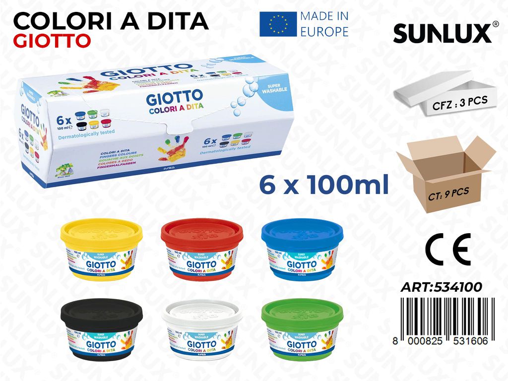 Giotto Colori a Dita 6BAR. 100ML
