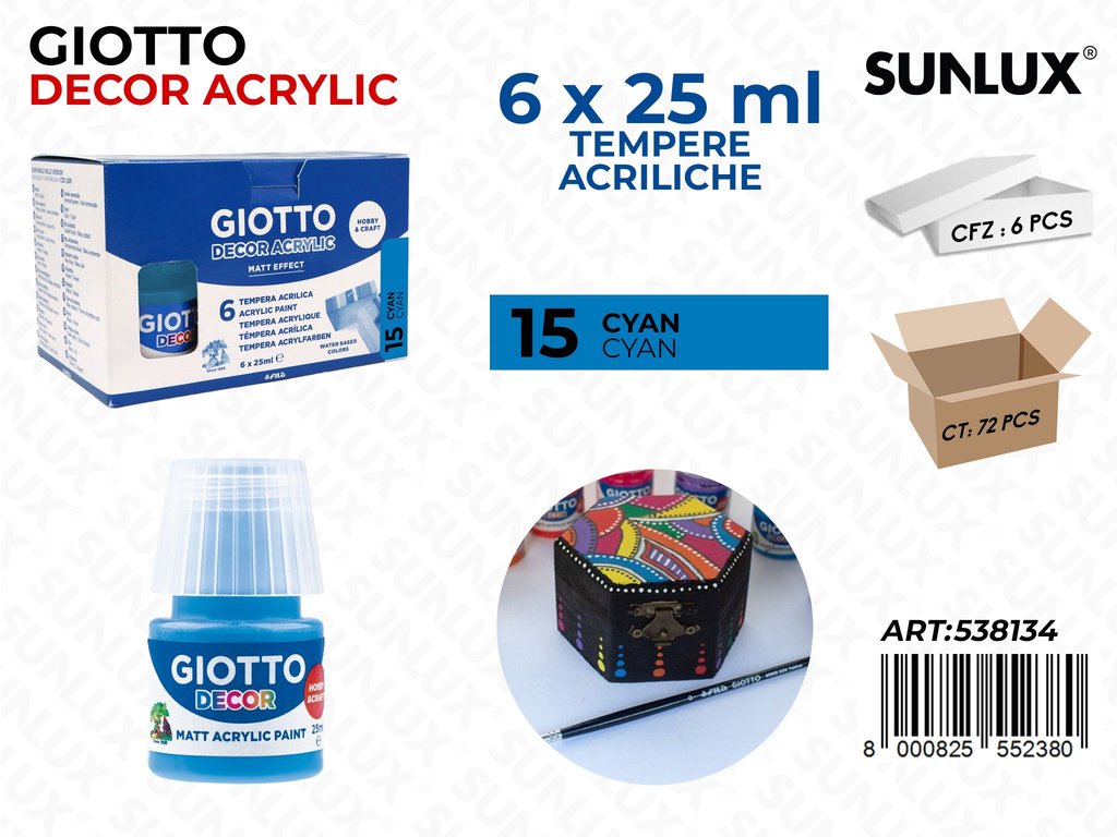 Bar.giotto Decor Acrylic 25ML 15CYAN