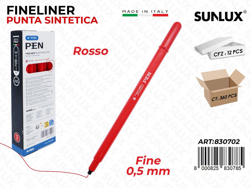 Tratto Pen Metal Rosso Punta F