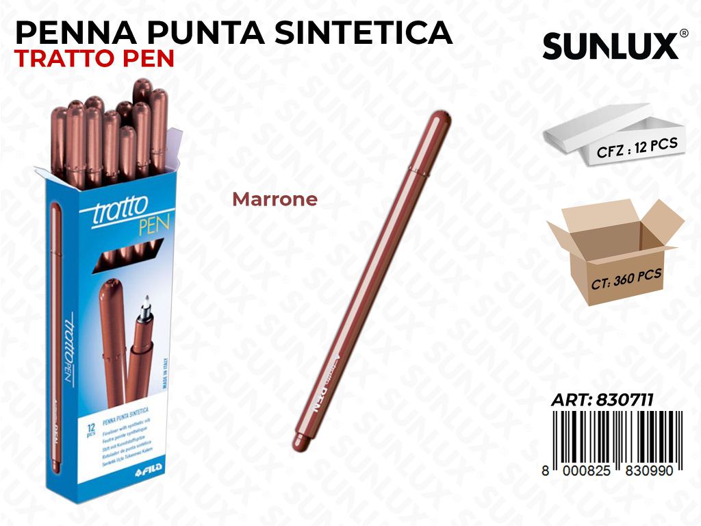 Tratto Pen Metal Marrone Punta F