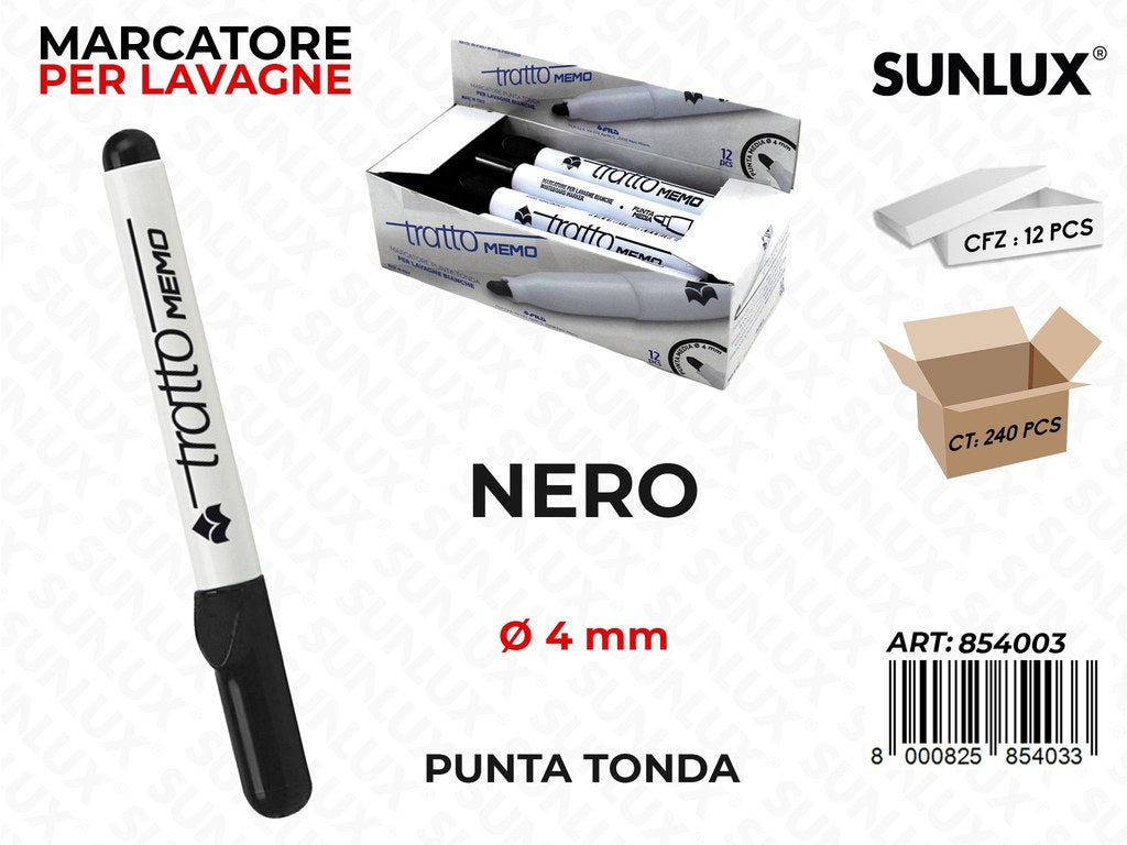 Marcatore Lavagna Tratto Memo P. Tonda Nero
