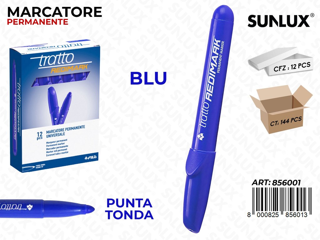Marcatore Tratto Redimark P. Tonda Blu