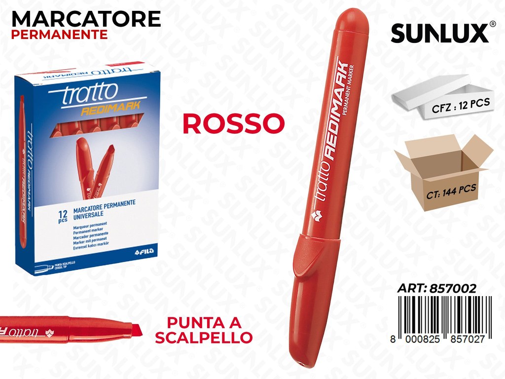 Marcatore Tratto Redimark P. Scalp. Rosso