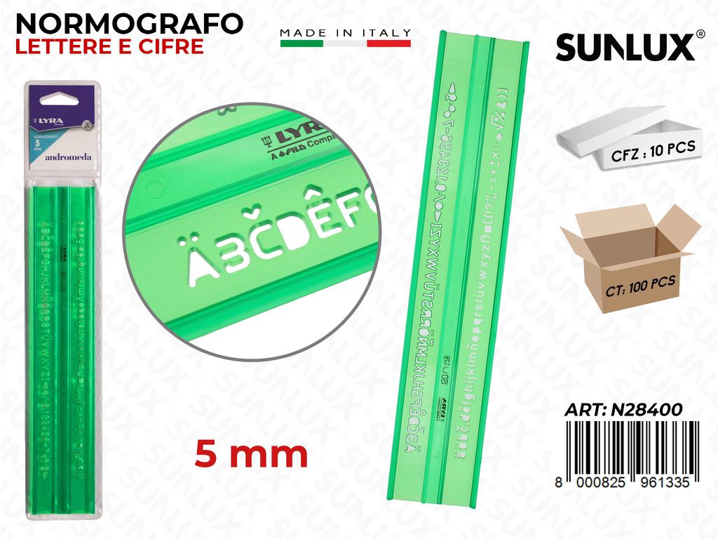 Normografo Lettere-cifre 5MM
