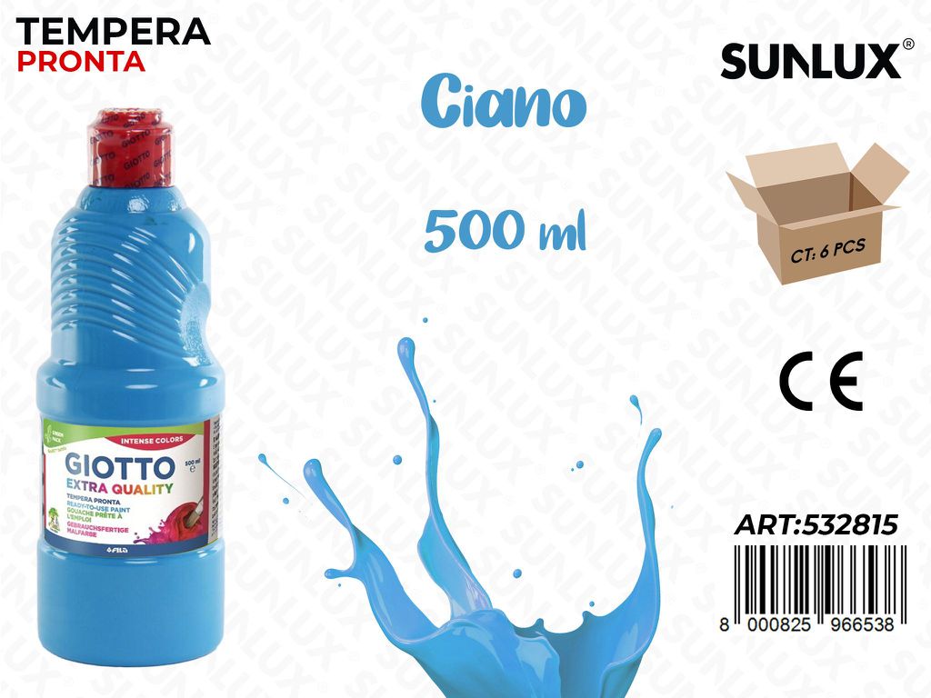 Fl 500ML Giotto Paint Cyan/ Pz da 6