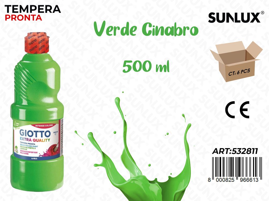 Fl 500ML Giotto Paint Verde Cinabro/ Pz da 6