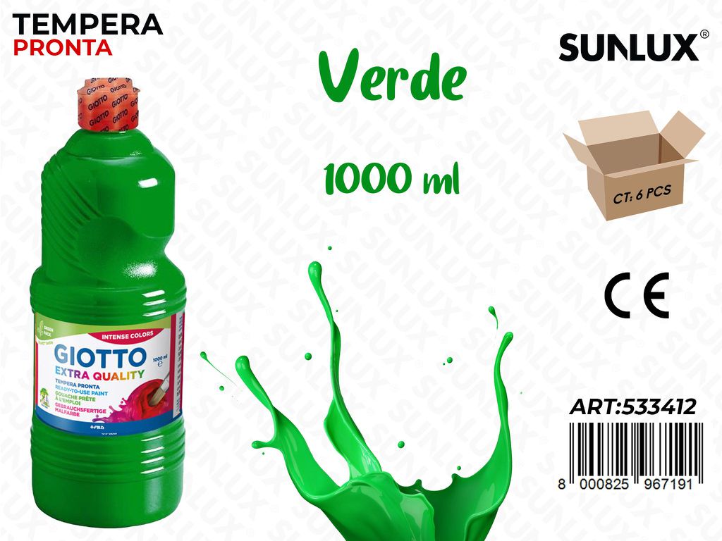 Fl 1000ML Giotto Paint Verde/ Pz da 6